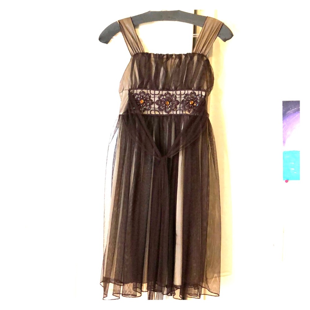 Kids brown sleeveless dress